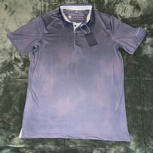 Boston Scott Golf Links Collection Polo Shirt Men Small Cloud Print Purple Blue